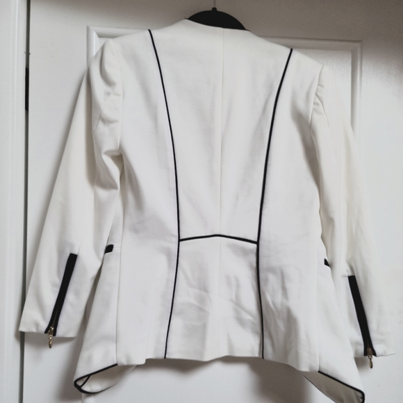 Womens White with Black Detail Blazer - Picture 2 of 2